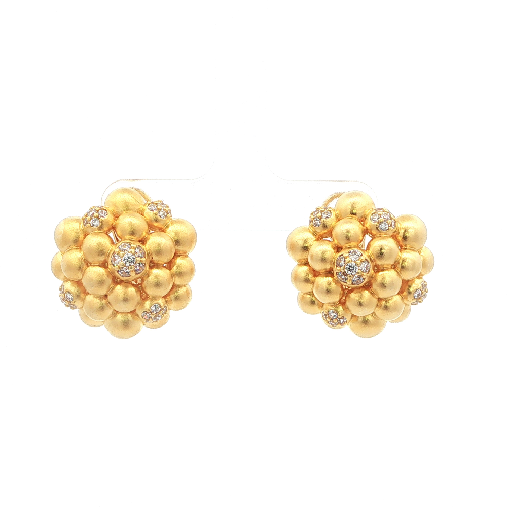 Shop online premium 18K gold earrings with sparkling cubic zirconia accents and elegant design.