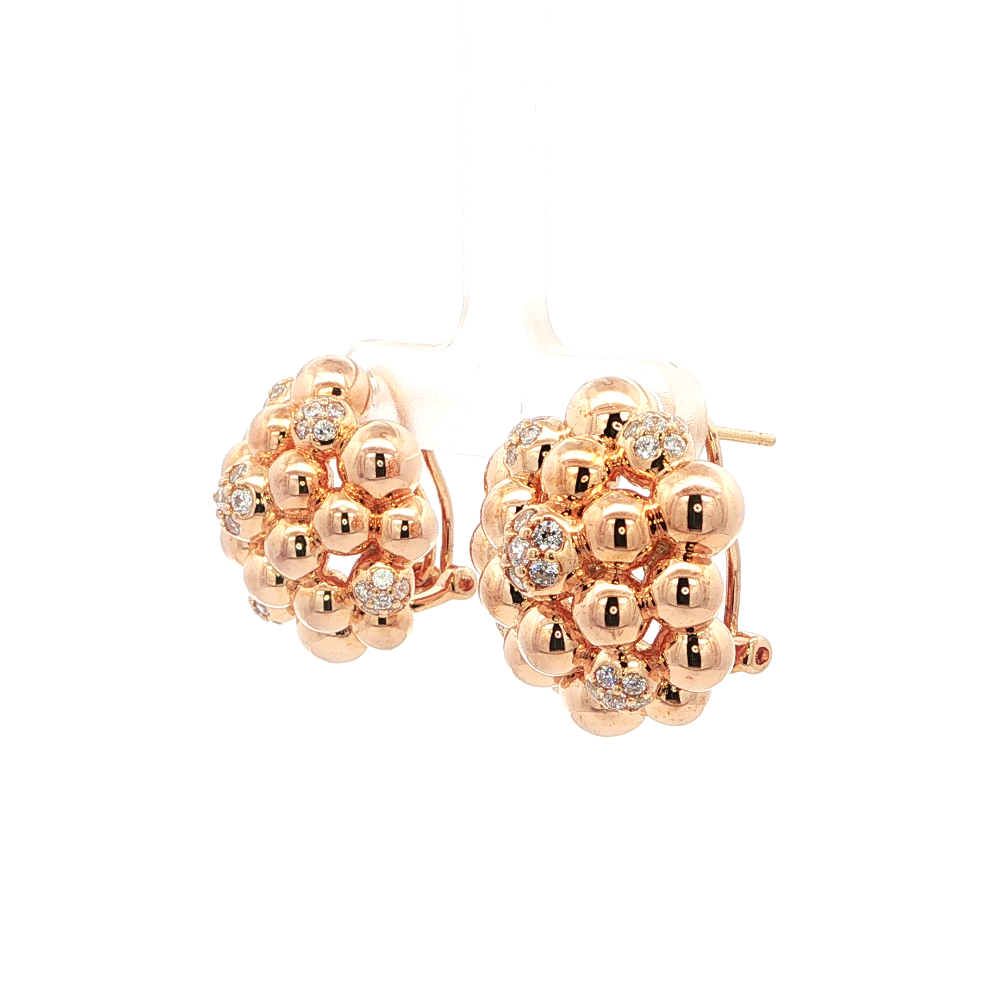 Shop online premium 18K rose gold earrings with sparkling cubic zirconia accents.