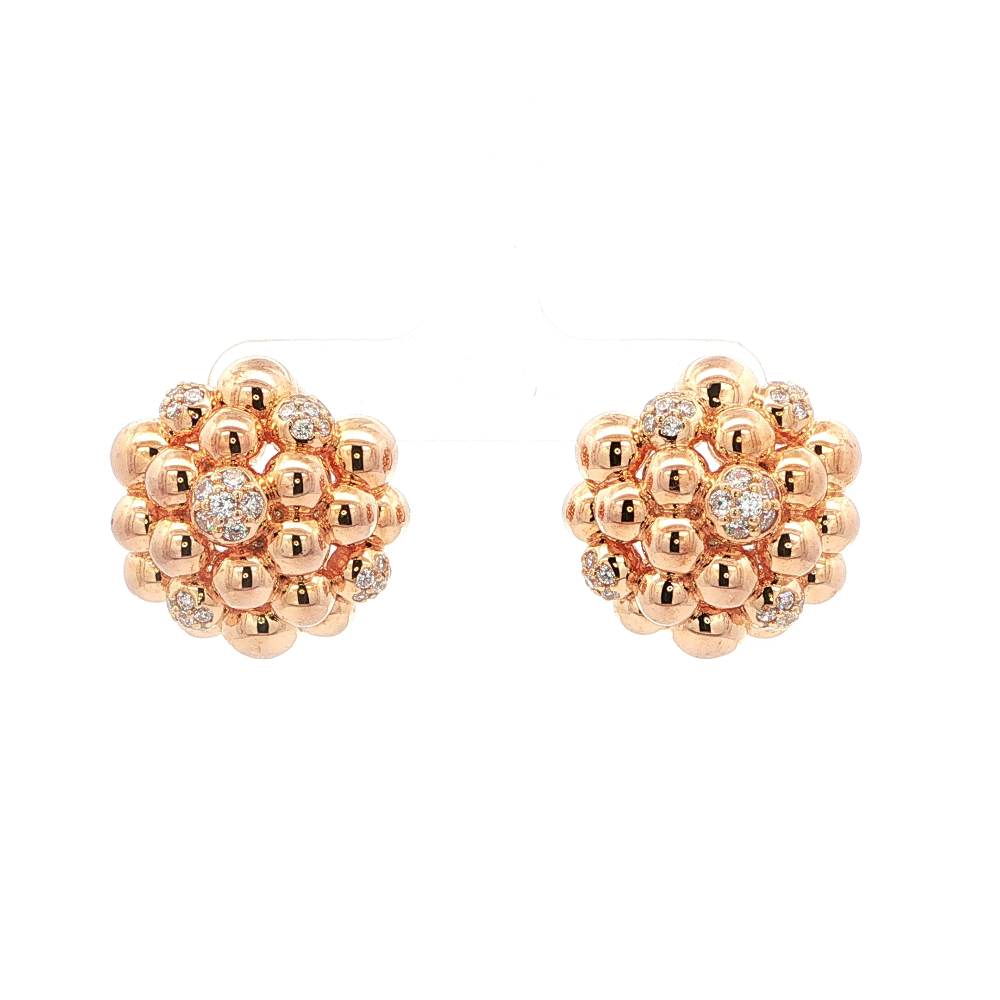 Shop online premium 18K rose gold earrings with sparkling cubic zirconia accents.