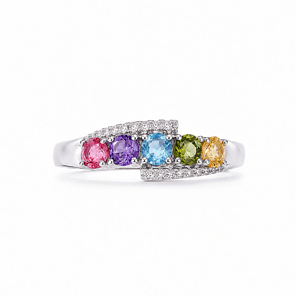 Discover the Pocket Rainbow Tourmaline Gemstone Ring at The Luxe Maison, featuring vibrant pink, lavender, blue, green, and golden tourmaline stones accented with sparkling zircon details. Crafted in 18K white gold vermeil over S925 sterling silver, this adjustable ring brings a colorful, joyful touch to everyday style with its elegant rainbow-inspired design.