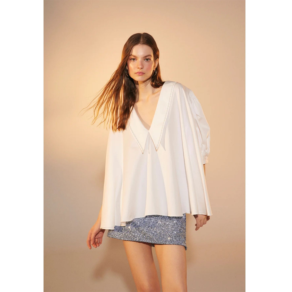 Poppy Ruffled Cotton Shirt