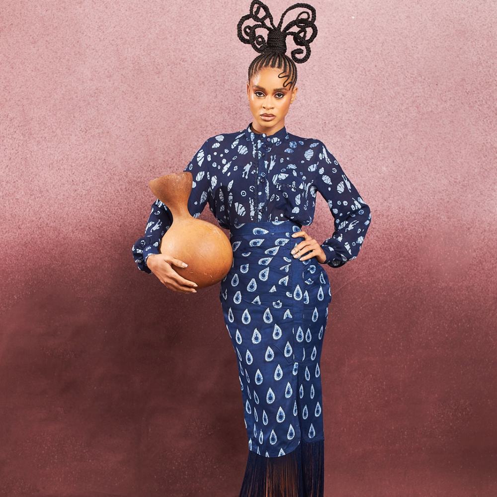 Raindrop Ruched Midi-Skirt