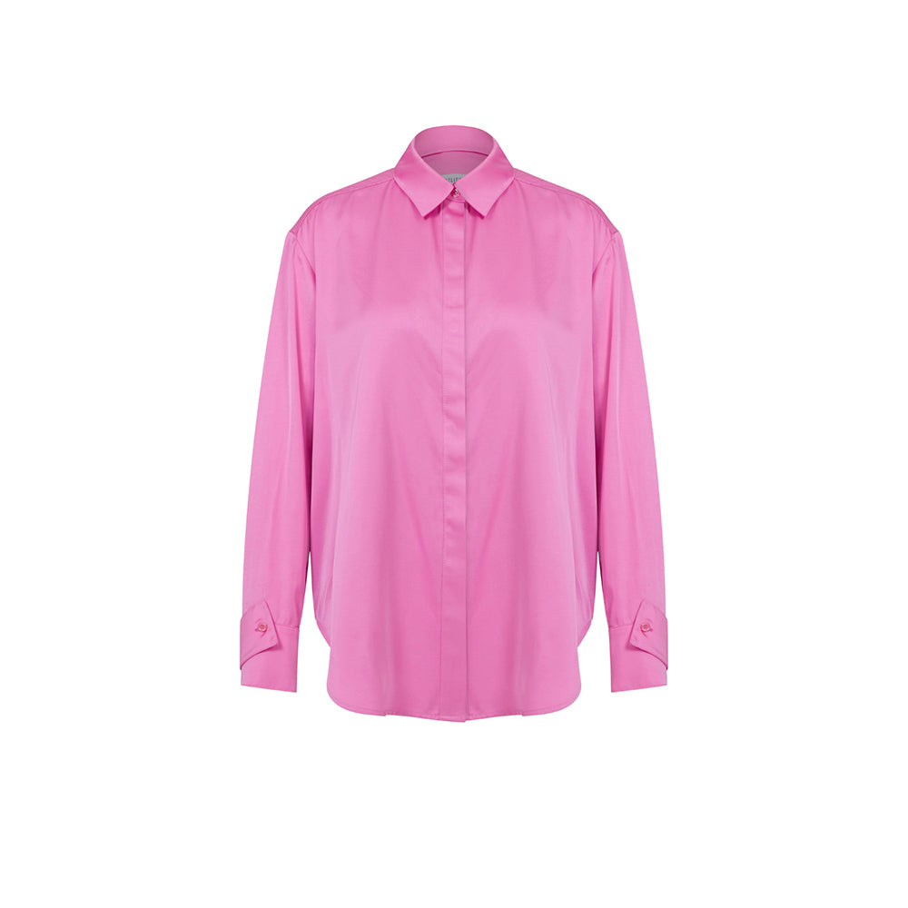 Ravenna Satin Shirt in Partfait Pink