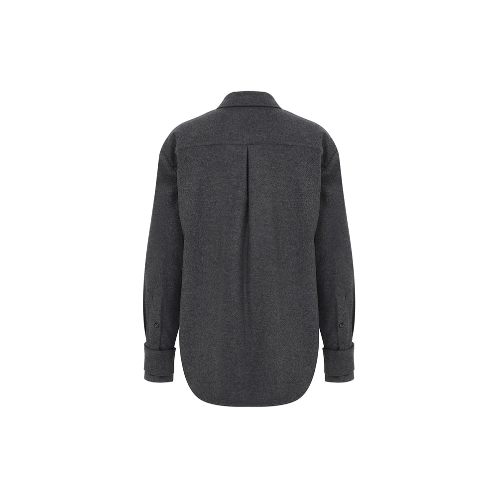 Ravenna Wool Blend Shirt in Anthracite