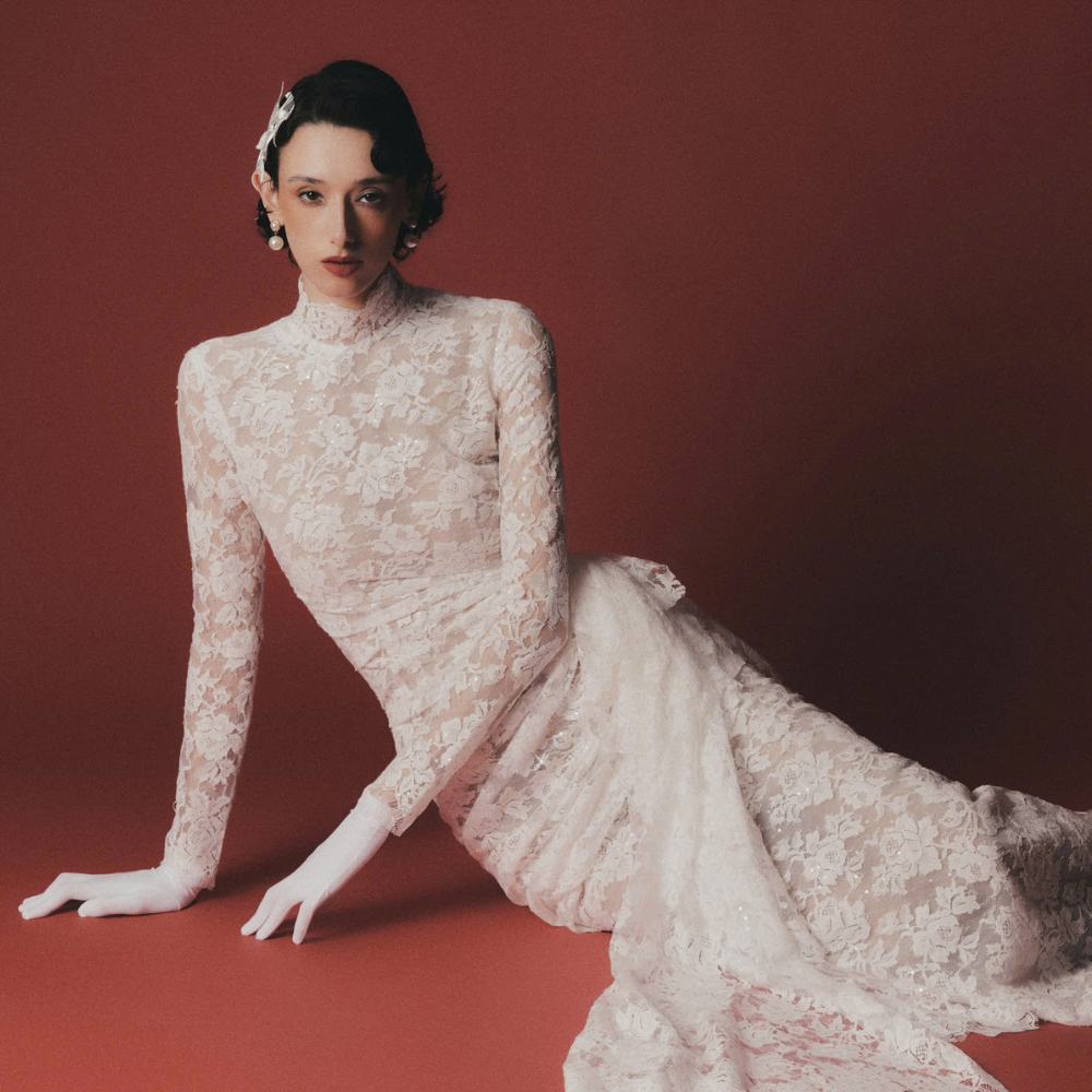 Rosa Sheath High Neck Lace Dress from our clothing store. Shop Now!