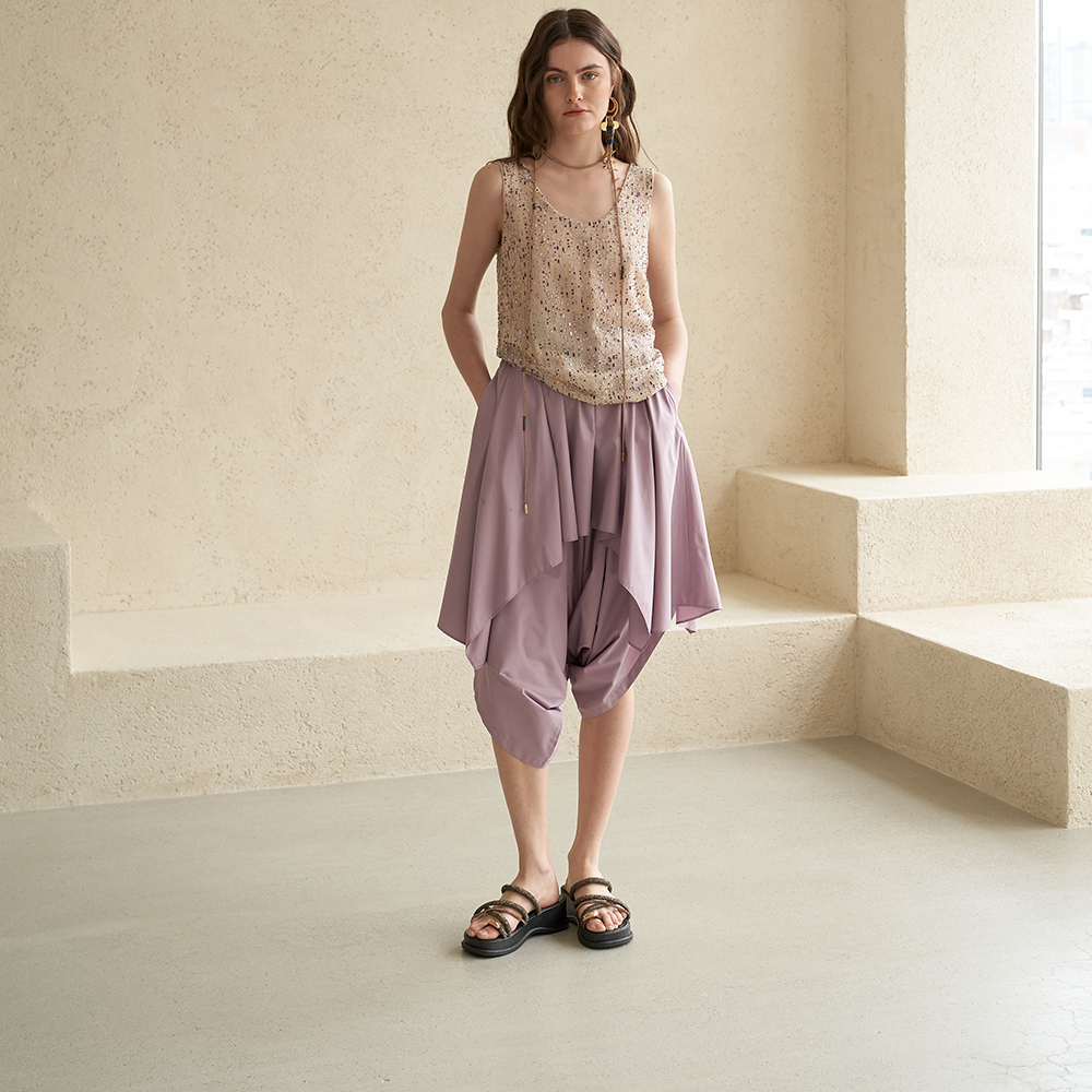 Chinese violet colored harem pants