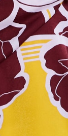 Women's Midi Dress with Long Sleeves in Mustard and Burgundy - Geometric Floral Print by Liquorish
