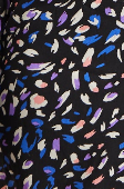 Women's Mini Dress with Flared Sleeves in Black & Multicolour, Stylish Tie-Side Detail, High-Quality Fabric - Liquorish
