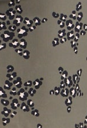 Women's Mini Dress with Long Sleeves and Twisted Front Detail in Khaki - Leopard Star Print by Liquorish