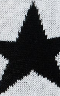 Women's Cardigan in White with Long Sleeves, Whimsical Star Pattern, Comfortable Fit, Liquorish