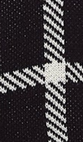 Women's Exclusive Checked Knitted Set - Black & White, Long Sleeves, Stylish Contrast Cuffs & Waistband, One-Size Fits All