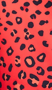 Women's Trousers in Red, Orange & Black Ombre Leopard Print with High Waist & Button Slit Detail - Liquorish