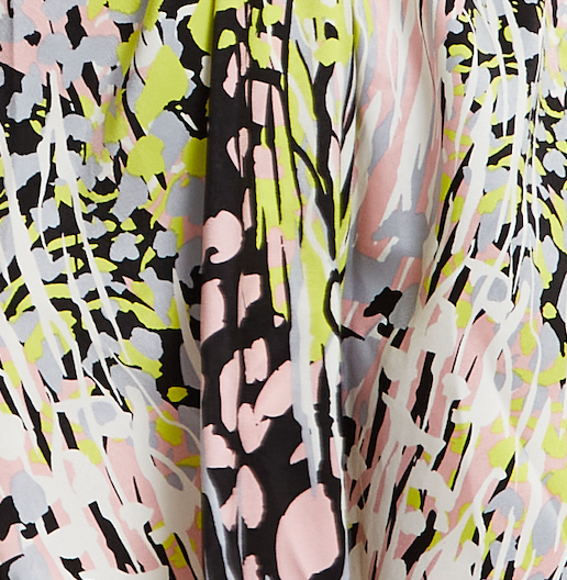 Women's Mini Dress with Vibrant Multicolour Abstract Print, V-Neck, Angel Sleeves, Cut-Out Front - Liquorish