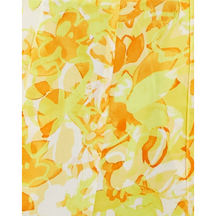 Women's Jumpsuit in Yellow and Orange Floral Print with V-Neck, Adjustable Straps, and Tie Waist - Liquorish