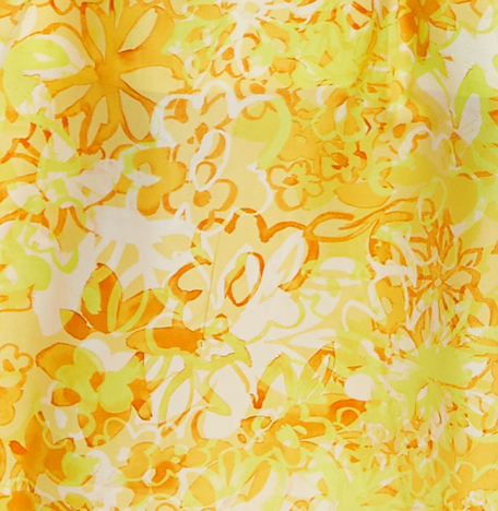 Women's Maxi Dress with Sleeveless Design in Yellow and Orange Floral Print - Elegant V-Neck Style by Liquorish