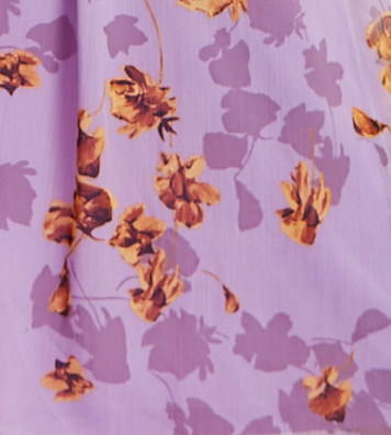 Women’s Maxi Dress, Purple Floral Print, Halter Neck Design, Cut-Out Front, Open Back, Sleeveless, Elegant and Flowy