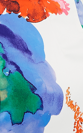 Women's Mini Dress in White with Floral Print, Ruched Front, Sleeveless Design - Liquorish