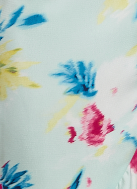 Women's Midi Wrap Dress with Flouncy Sleeves in Mint Green - Elegant Floral Design for Every Occasion by Liquorish