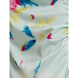 Women's Midi Wrap Dress with Kimono Sleeves and Floral Print in Mint Green - Liquorish