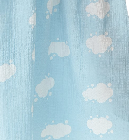 Women’s Midi Wrap Dress with Frill Short Sleeves in Blue - Cloud Print Tie Waist Elegance for Weddings by Liquorish