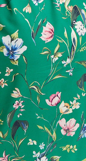 Women's Midi Wrap Dress in Green Floral Print with Long Sleeves - Chic Elegance by Liquorish