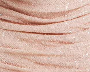 Women's Mini Dress with Puff Long Sleeves and Cut Out Details in Pink Sequin - Stunning Evening Wear by Liquorish