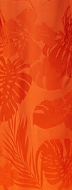 Women's Midi Dress in Coral with Long Sleeves and Belt - Stylish Leaf Print by Liquorish