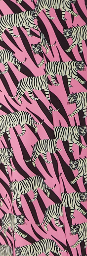 Women's Trousers in Purple with Straight Leg and Animal Print Design - Tailored Fit by Liquorish