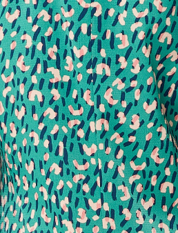 Women's Blazer in Green with Padded Shoulders and All-Over Stroke Print - Liquorish