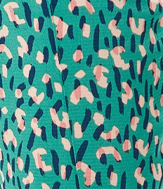 Women's Trousers in Green with Straight Leg Tailored Fit - All Over Stroke Print by Liquorish