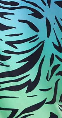 Women's Blazer in Blue and Green Ombre Zebra Print with Padded Shoulders - Liquorish