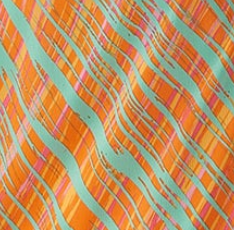 Women's Midi Wrap Dress in Orange Scribble Print with Frill Short Sleeves and Tie Waist - Elegant Wedding Style by Liquorish