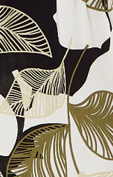 Women's Maxi Dress with Leaf Print, Button Up Front, Short Sleeves - Stylish and Comfortable, Liquorish