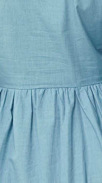 Women's Oversized Midi Shirt Dress, Blue, Button-Up Front, 3/4 Sleeve, Chic Collar