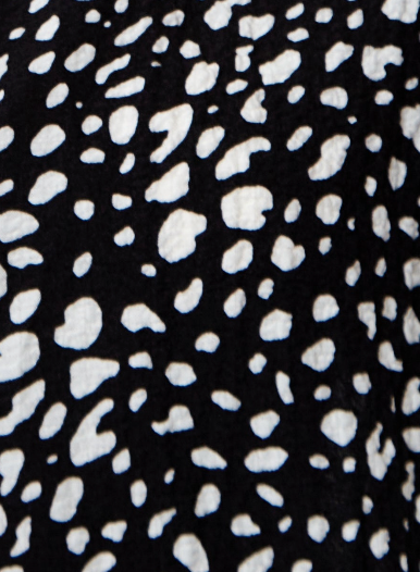 Women's Mini Dress with Short Sleeves in Black and White Animal Print - Stylish and Oversized Fit by Liquorish