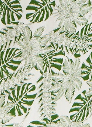 Women's Green Leaf Printed Loose Fit Jumpsuit with Tie Waist and Pocket Details - Liquorish