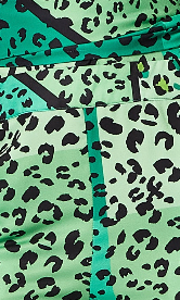 Women's Green Animal Print Jumpsuit with Tie Waist, Zip Back, Straight Fit - Made by Liquorish