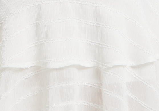 Women's Mini Dress with Layered Frill and V-Neck in White - Effortless Elegance by Liquorish