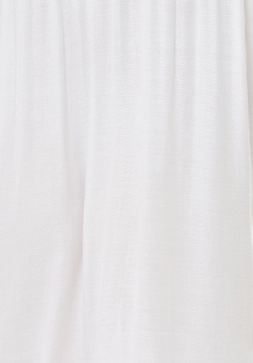 Women's Mini Dress in White with 3/4 Sleeves and Blue Floral Embroidery - Liquorish