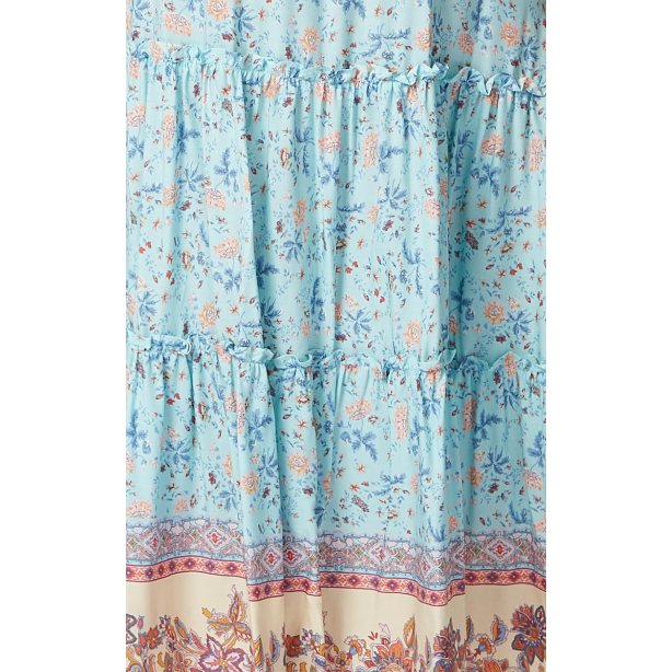 Liquorish Blue Floral Tiered Maxi Dress