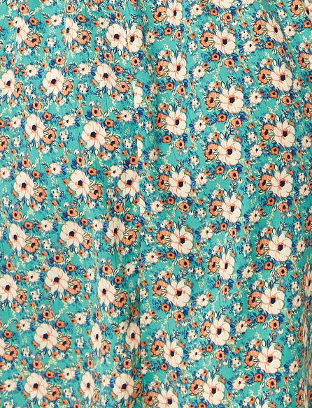 Women’s Mini Dress with Balloon Sleeves in Green featuring Peter Pan Collar - Liquorish