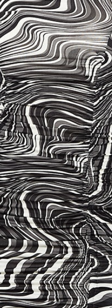 Women's Mini Dress in Black & White Marble Print with High Neck and Long Sleeves