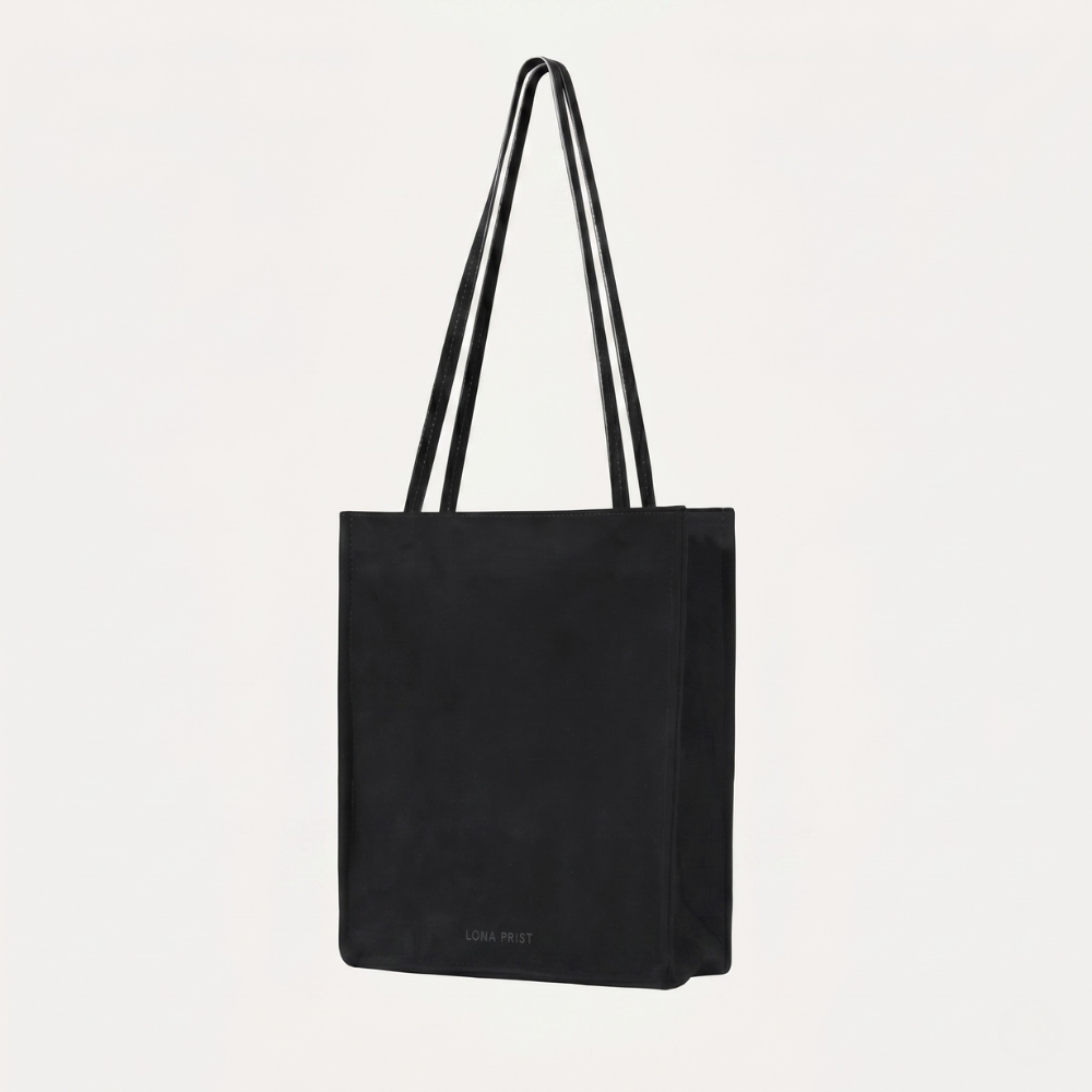 Small suede tote bag with soft lining and shoulder carry, perfect for daily use. Shop online from our curated edit of premium fashion.