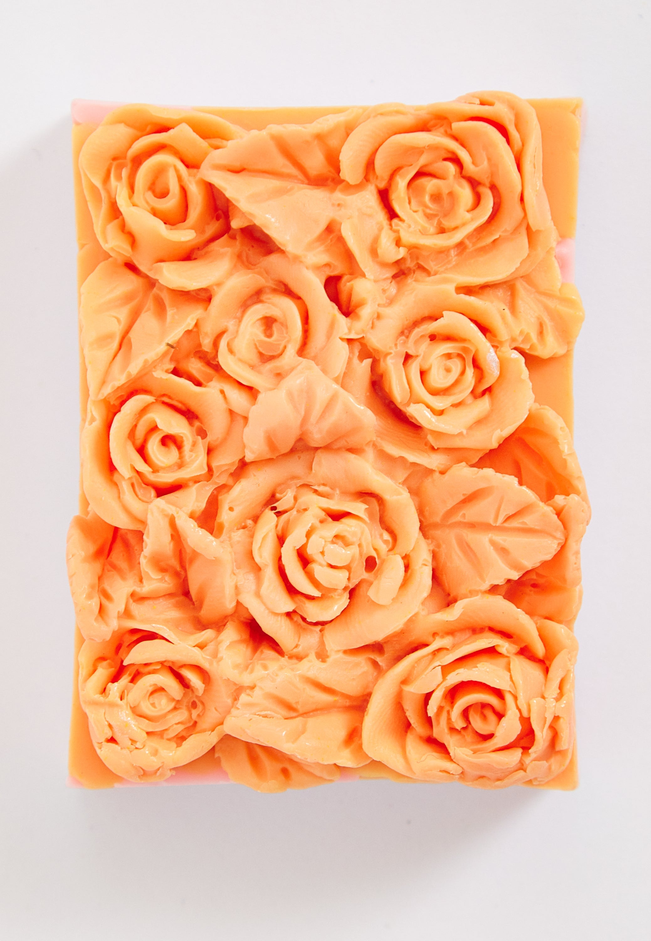 Liquorish Orange and Pink Bed of Roses Floral Soap Handmade Soap