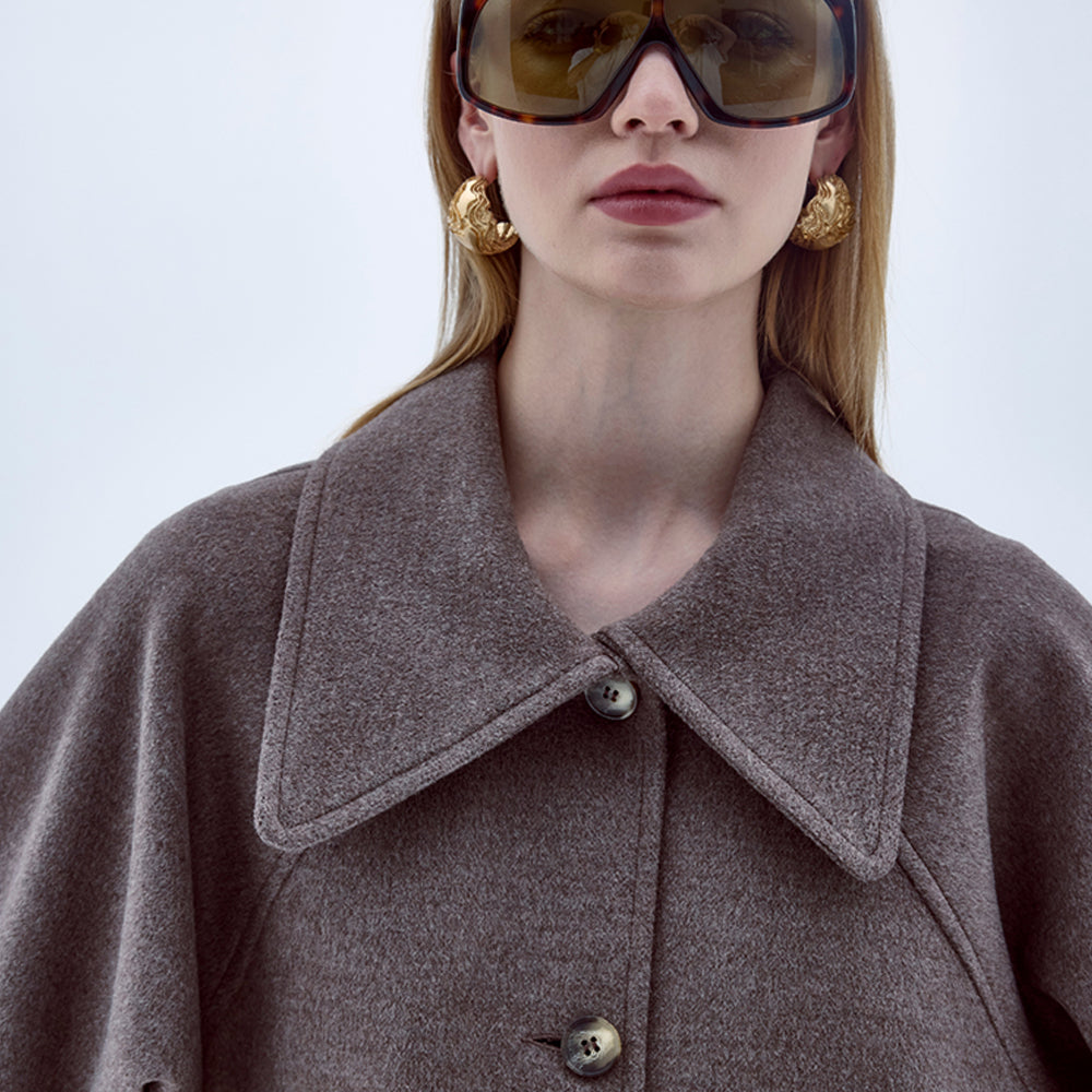 Embrace elegance with Terry Cashmere Coat in Dark Brown women oversized coat. Shop Now!