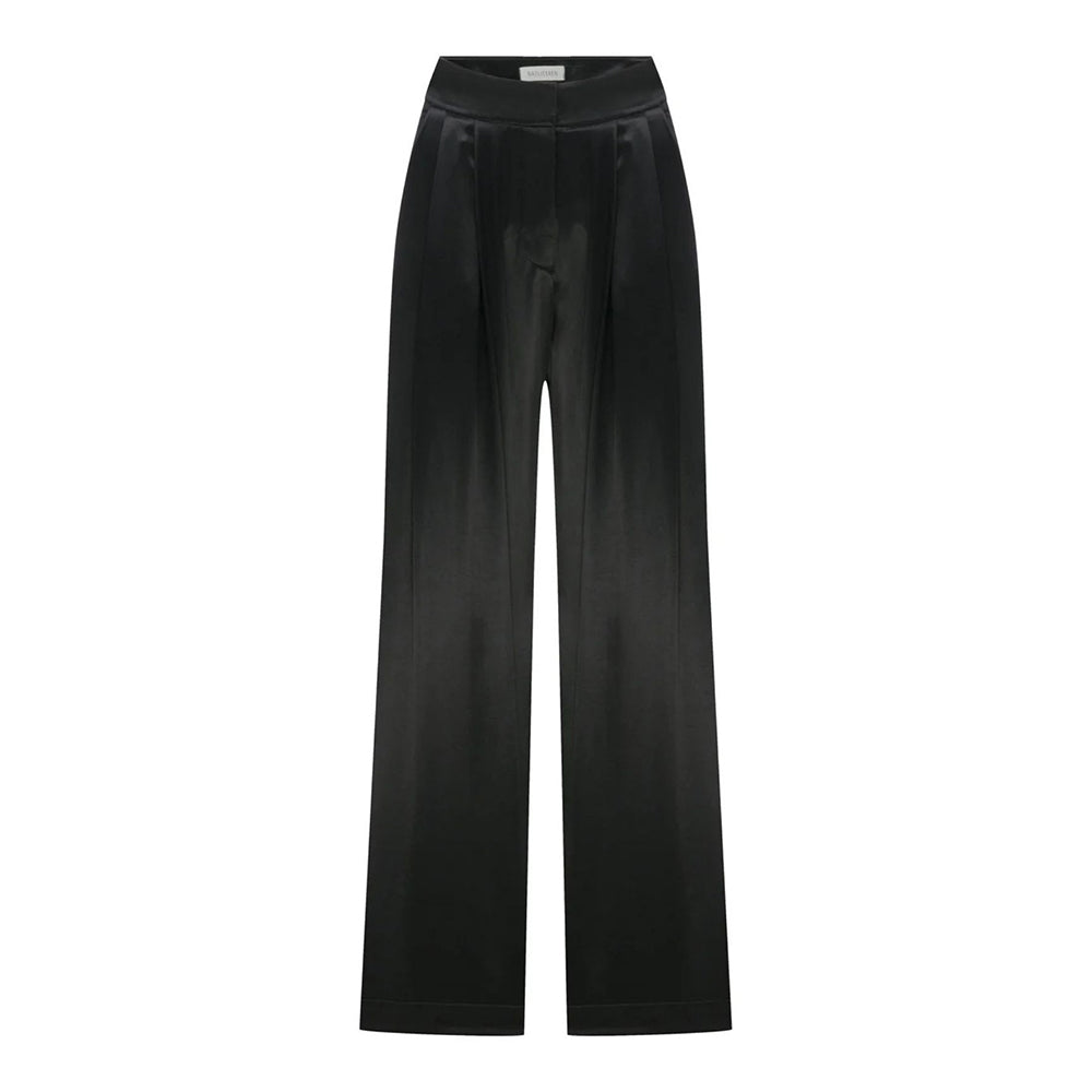 Tina Satin Trousers in Black