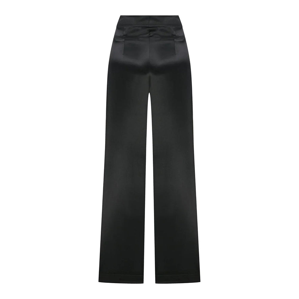 Tina Satin Trousers in Black
