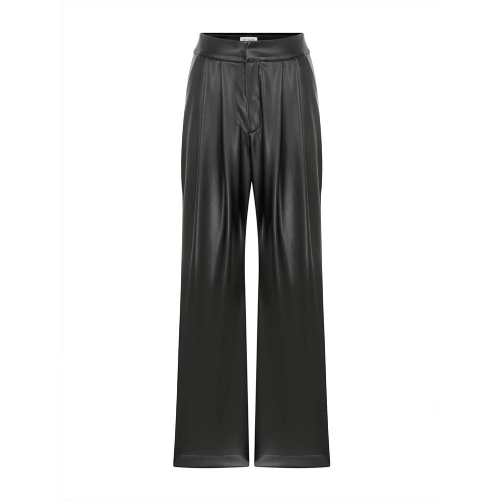 Tina Vegan Leather Trousers in Noire