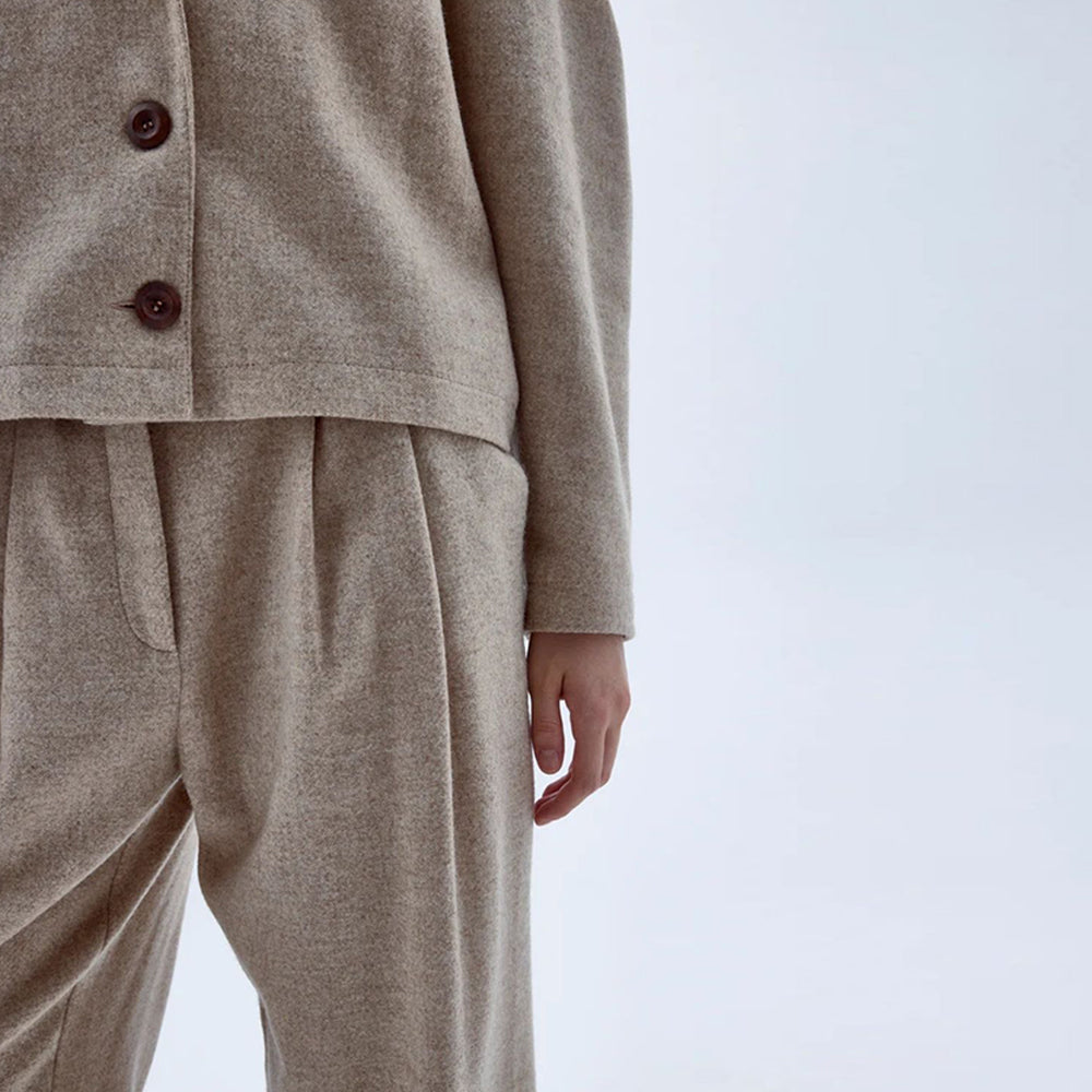 Tina Wool Trousers in Beige