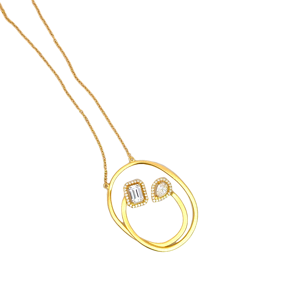 Shop online premium 18K gold-dipped sterling silver pendant necklace with sparkling CZ cluster.